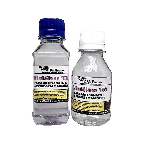 Resina Epóxi com Proteção UV VR100 150g Baixa Espessura e Baixa viscosidade Vip Resinas