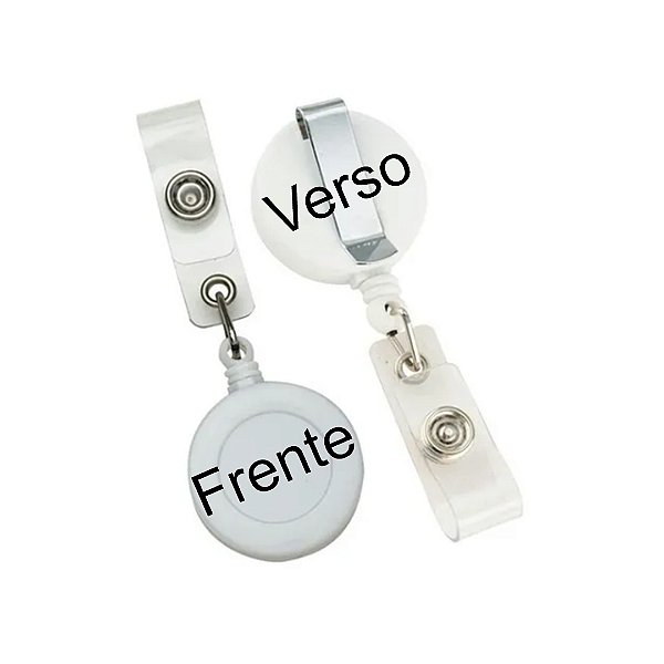 Porta Crachá Retrátil Roller Clip