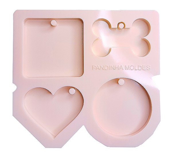 BAZAR - Molde De Silicone Para Resina Iniciante (Quadrado, Osso, Coração e Circulo)