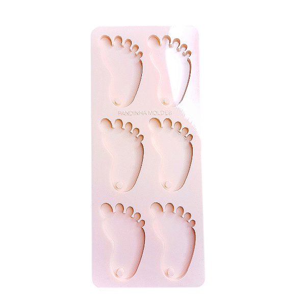 BAZAR - Molde De Silicone Para Resina Pezinho 4cm Com 6 Cavidades