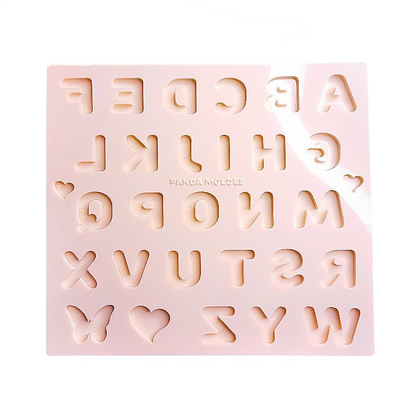 BAZAR - Molde De Silicone Para Resina Mini Letras Alfabeto Invertido