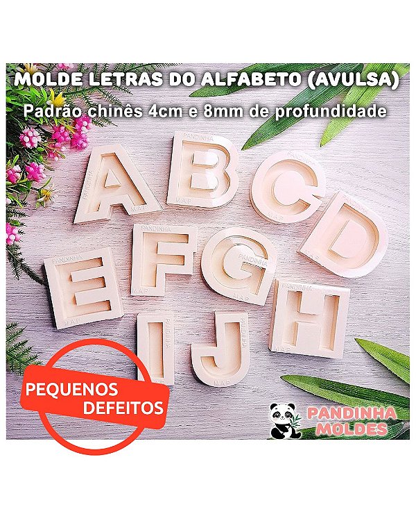 BAZAR - Molde de Silicone para Resina Letras do Alfabeto Avulsas 4cm e 8mm