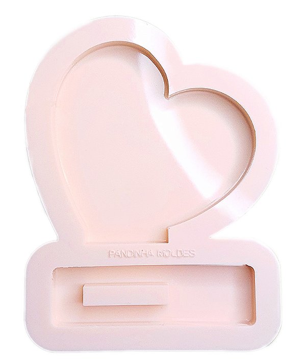 BAZAR - KIT COM 05 Moldes De Silicone Para Resina Coração Caidinho 6cm Com Base