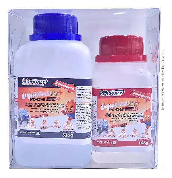 Resina Resiqualy Liquiglassuv RQ-1245 Rapid Kit 500g