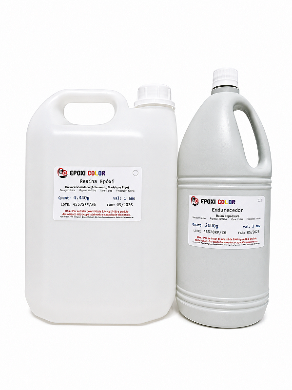 Resina Epóxi Baixa Viscosidade Incolor Rígida com Endurecedor (kit 6,440Kg A+B) - Epoxi Color