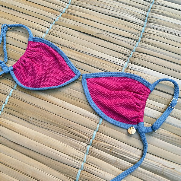 Top Argolinha Merliah Pink com Azul