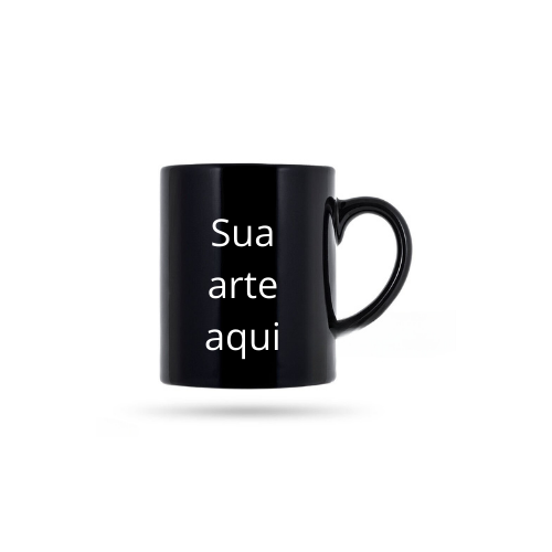 Caneca personalizada preta.