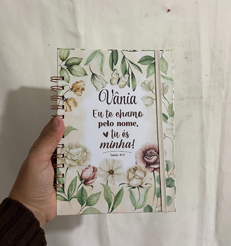 Caderno Floral Vintage Personalizado Bege