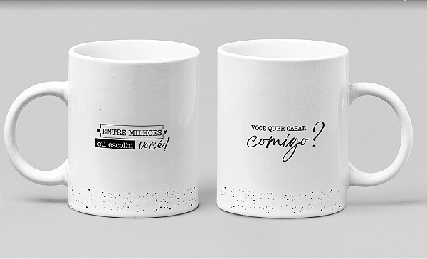 Caneca Branca Entre milhões - Quer namorar comigo