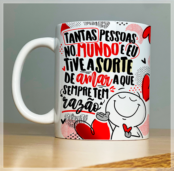 Caneca Branca - Coleção Flork Namorados