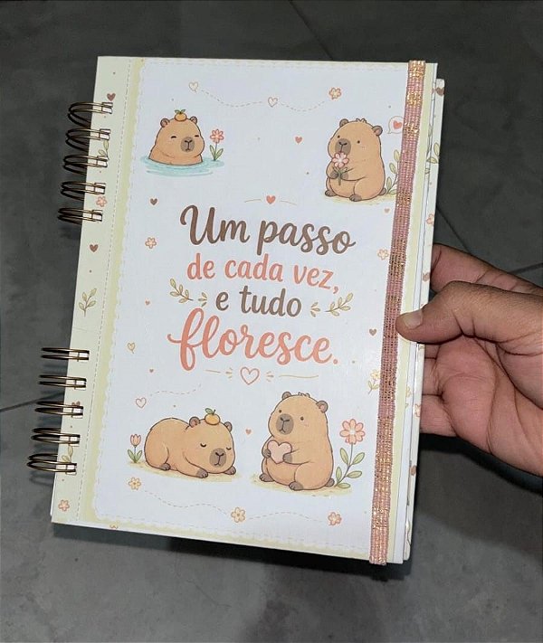 Caderno Capivara Cute - Um passo de cada vez e tudo Floresce.