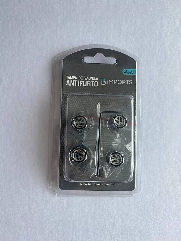 TAMPA DE VALVULA PNEU VW CROMADA ANTI FURTO