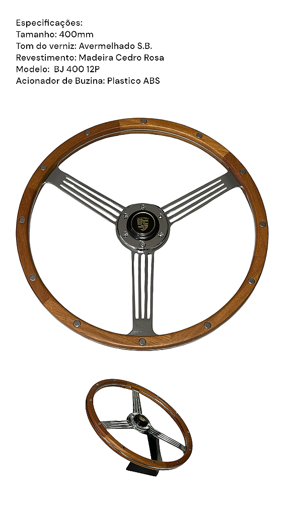 Volante Esportivo Madeira Modelo  BJ.400.12P