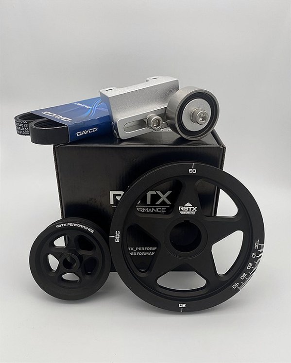 Conjunto de polia com esticador VW fusca std - Preto RGTX