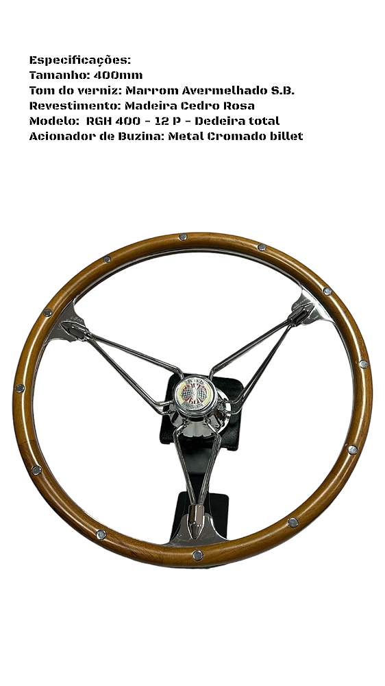 Volante Esportivo Madeira Modelo RGH.400