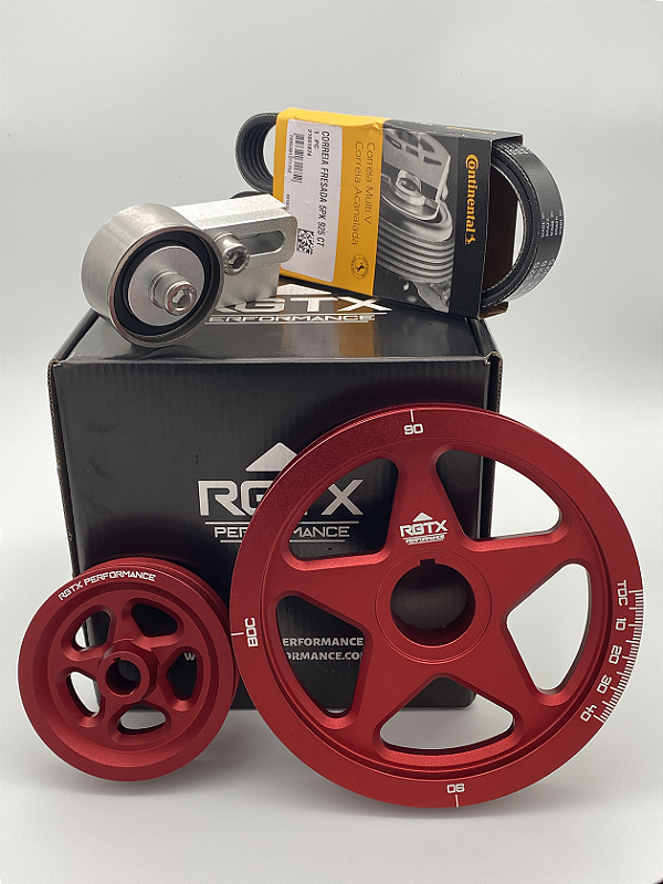 Conjunto polia com esticador VW fusca std - vermelha