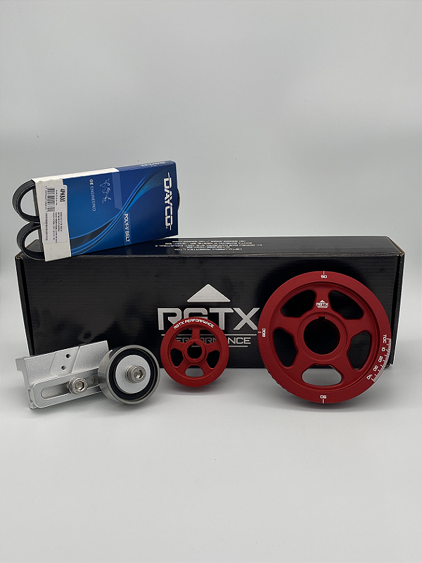 Conjunto polia c/ esticador VW fusca - fônica std - Vermelha