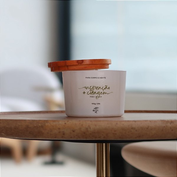 Vela Aromática Figo e Rosas 100g | 25h - Branca