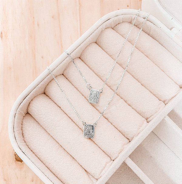 MINI ESCAPULÁRIO NSA. SRA. DO CARMO E SAGRADO CORAÇÃO