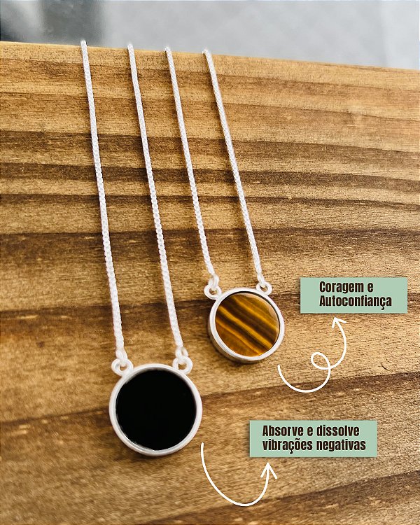 ESCAPULÁRIO ÔNIX E OLHO DE TIGRE