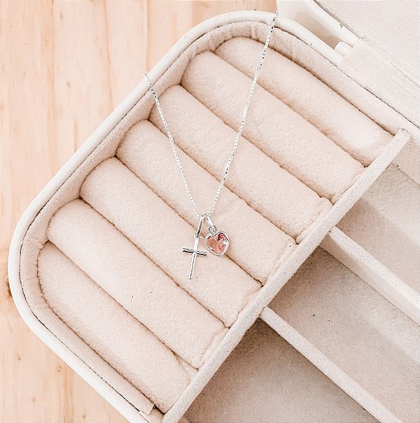 COLAR PATUÁ CRUZ E PONTO DE LUZ