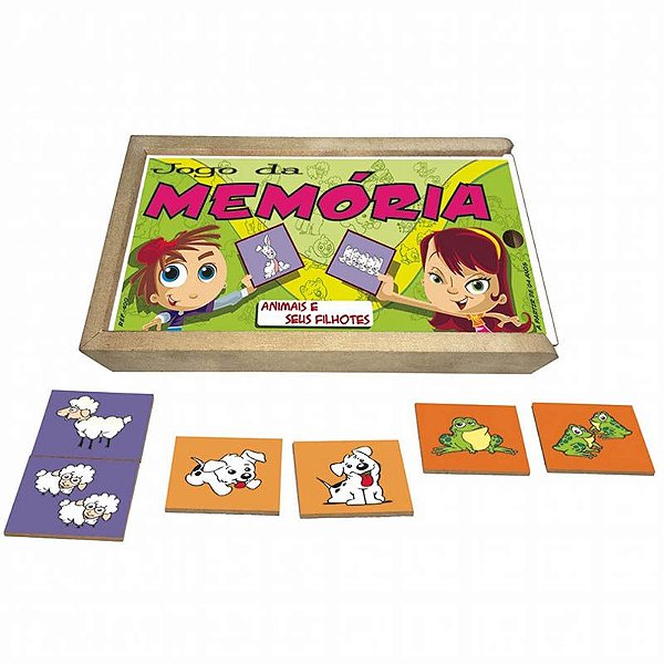 Jogo de Memória Animais Inglês (3 anos ou +) - TOYS AQUI BRINQUEDOS  EDUCATIVOS