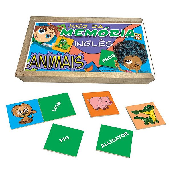 Jogo  de  Memória  Animais  Inglês    (3 anos  ou +)