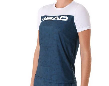 Camiseta Básica Feminina Com Recortes Navy II HEAD