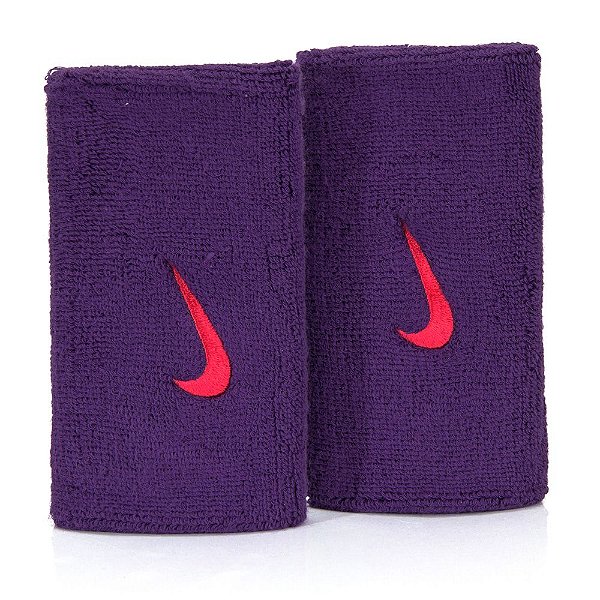 Munhequeira Nike Roxa Logo Vermelho Longa