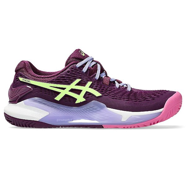 Tênis Asics Feminino Gel-Resolution 9 Padel Deep Mauve/Lime Green