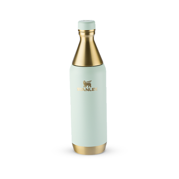 Garrafa Térmica Stanley Slim Bottle Verde/Dourada