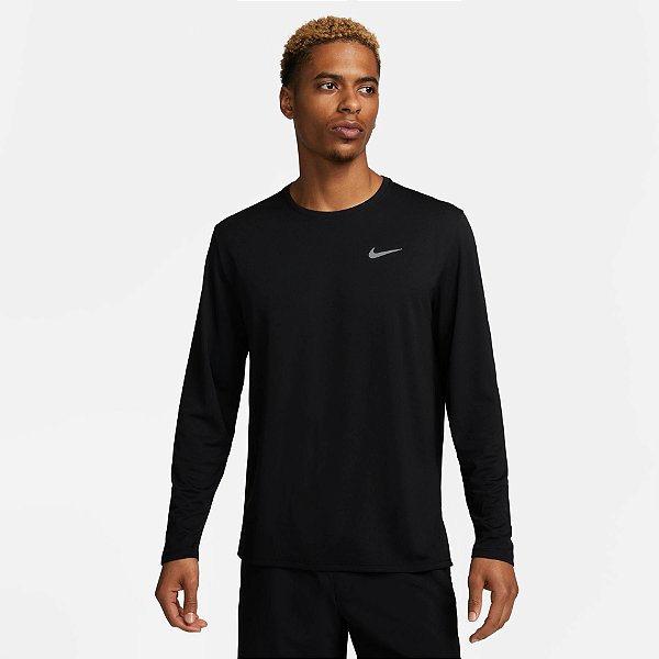 Camiseta Manga Longa Nike FB7070-010 Preto UPF 40+