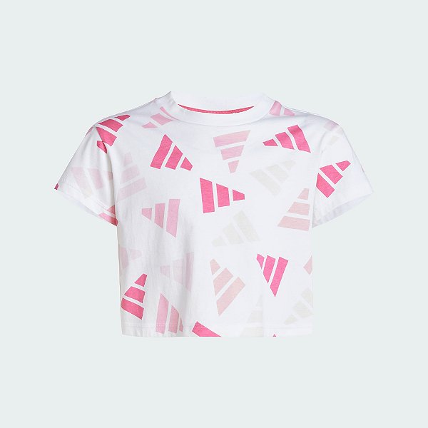 Camiseta Adidas Infantil Feminina JC7710 Branca/Rosa