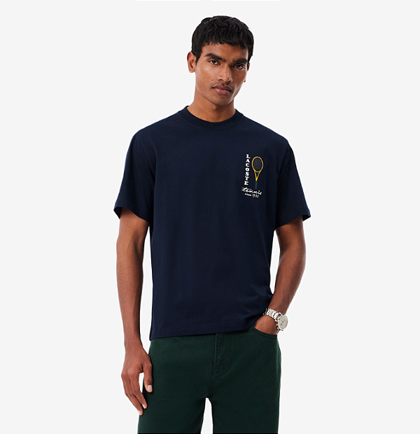Camiseta Lacoste Masculina TH9991 23 166 Azul Marinho