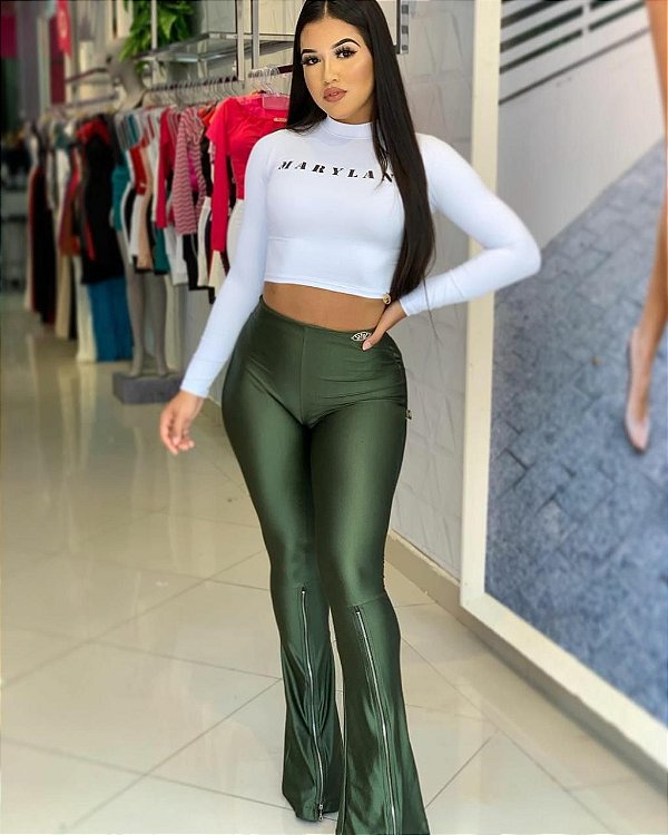Calça Flare - VERDE