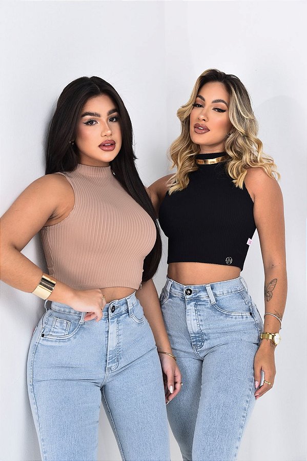 Cropped Canelado👚