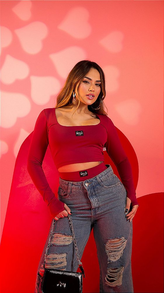 CONJUNTO HOT PANT MANGA LONGA