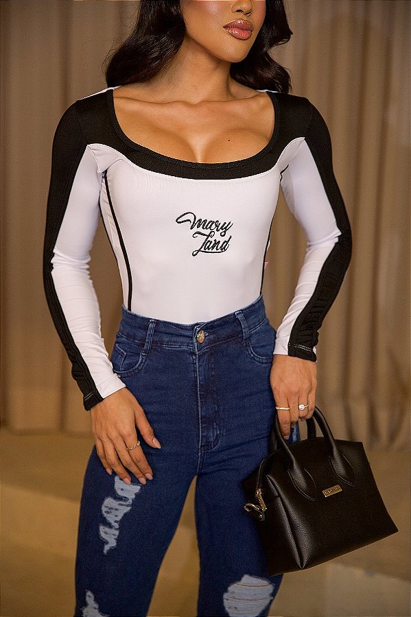 BODY DUO MANGA LONGA BORDADO