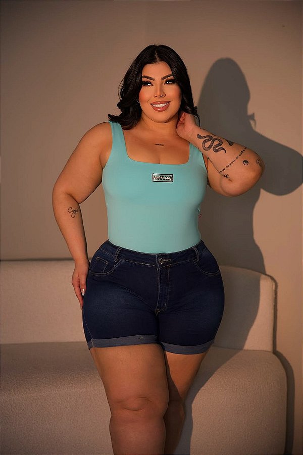 SHORT JEANS PLUS SIZE COM LYCRA