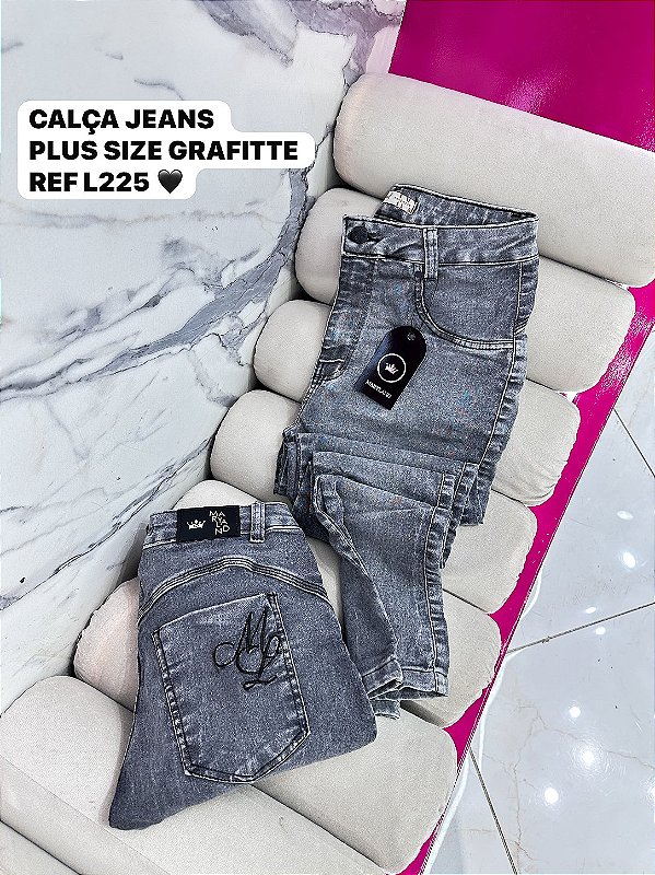 CALÇA JEANS PLUS SIZE GRAFITTE