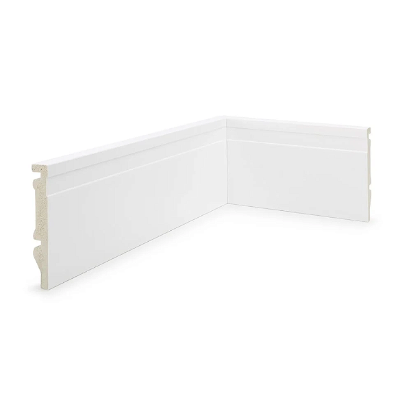 RODAPE POLIESTIRENO RUFFINO BRANCO 10CM FRISADO 15MM - 2,40M