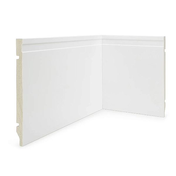 RODAPE POLIESTIRENO RUFFINO BRANCO 20CM FRISADO 15MM - 2,40M