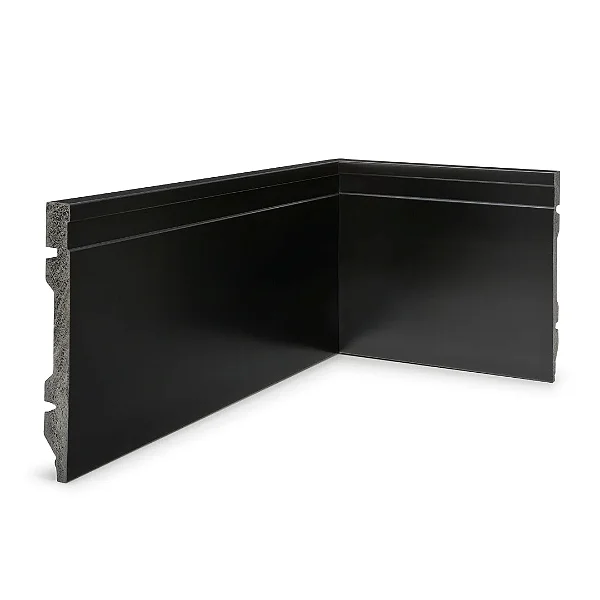 RODAPE POLIESTIRENO RUFFINO PRETO 15CM FRISADO 15MM - 2,40M