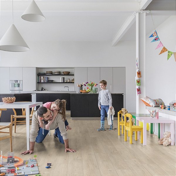 PISO LAMINADO QUICK STEP IMPRESSIVE CARVALHO BEGE SERRADO IM1857 - 1,84M2