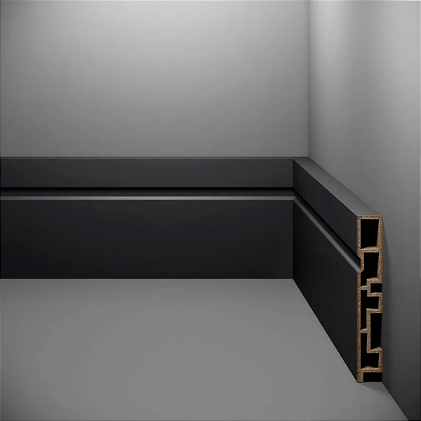 RODAPE EUCAFLOOR ACQUA NEW COLORS PRETO FRISADO 10CM - 2,40M