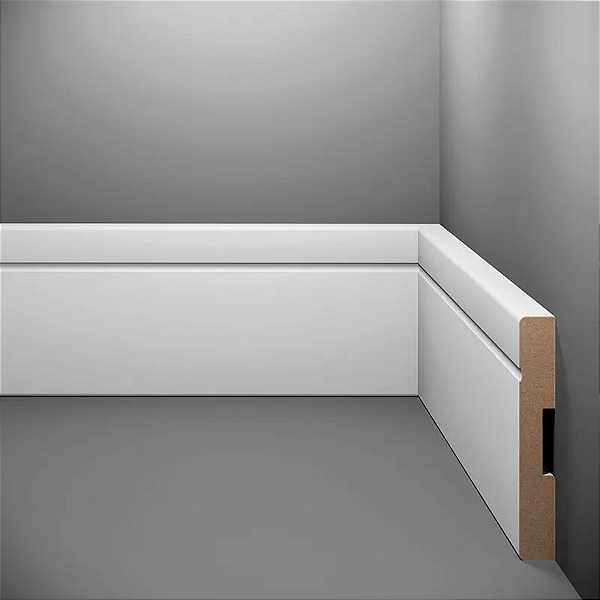 RODAPE EUCAFLOOR MDF 10CM FRISADO ESTILO BRANCO MAX - 2,40M