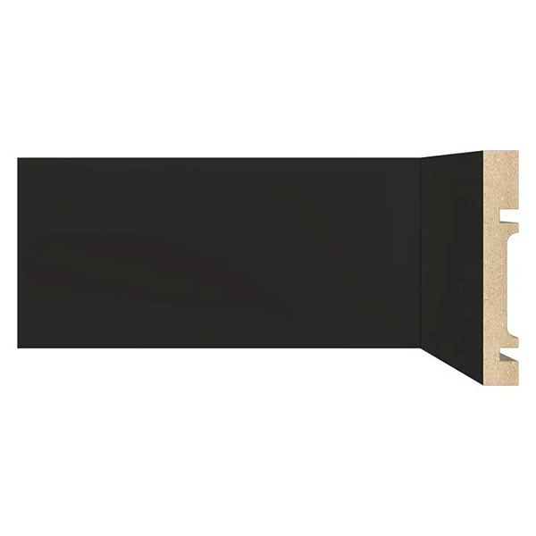 RODAPE MOLDUFAMA MDF 10CM PRETO LISO - 2,40M