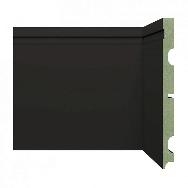RODAPE MOLDUFAMA MDF RU 20CM PRETO FRISADO QD - 2,40M