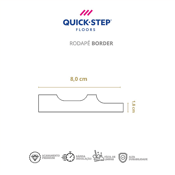 RODAPE QUICK STEP MDF 8CM BORDER CUMARU TEFE FVI1666 - 2,40M