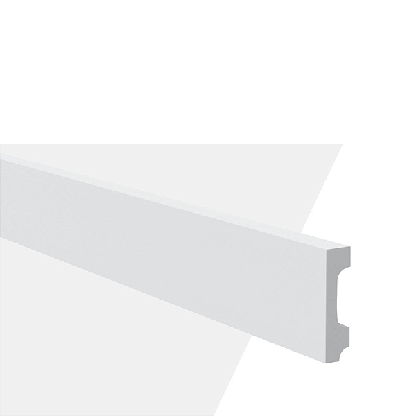 RODAPE POLIESTIRENO GART WALLSTYL WB7 BRANCO 7CM LISO 18MM - 2,44M